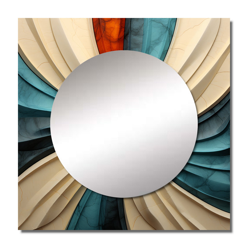 Genine - Miroir abstrait à spirales abstraites pour décoration murale, 36 po x 36 po