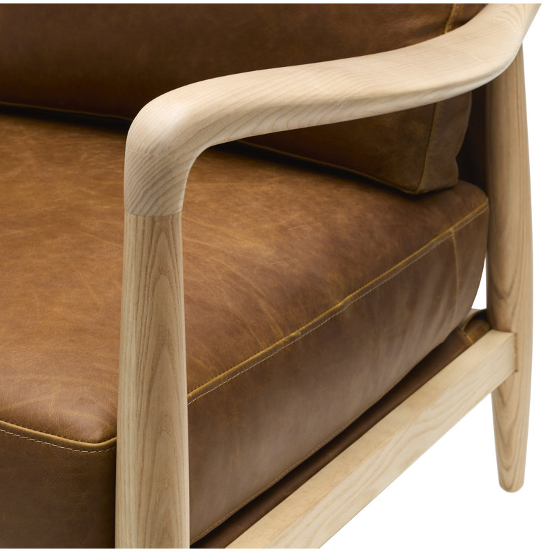 Becki Owens x Surya Gaviota Accent Chair, Brown Leather