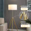 Lampe trépied moderne de 64 à 47 po de hauteur réglable en laiton / or brillant pour salon, lampe sur pied pour chambre à coucher