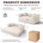 Convertible Sleeper Sofa With Removable Armrests, Corduroy Fabric Sofa Couch, No Assembly Required For Living Room, Dorm, Studio-854940596-847848008