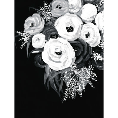 Motif floral noir et blanc