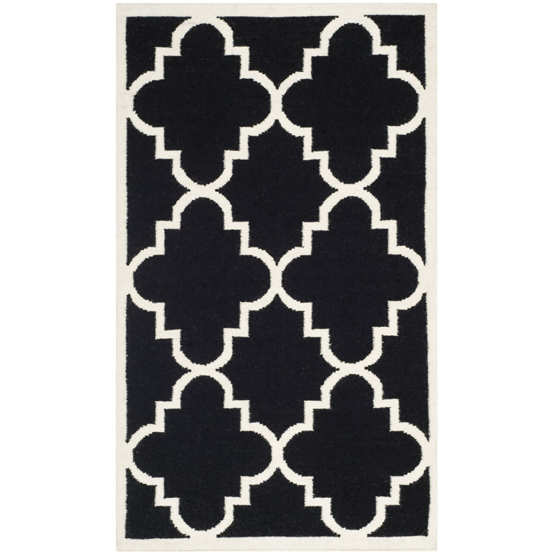 Capirano Geometric Wool Hand Woven Area Rug, Rectangle 91 x 152cm