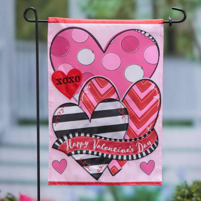 Joyeuse Saint-Valentin, appliques drapeau de jardin