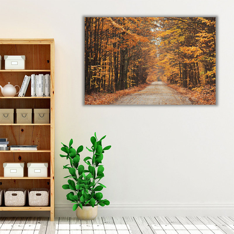 «Autumn Country Road», reproduction d'art sur toile, H 32 po x l 48 po
