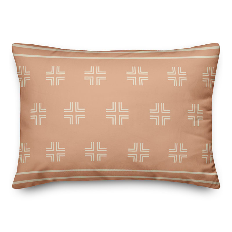 Blush Mudcloth Rectangular Pillow Cover & Insert