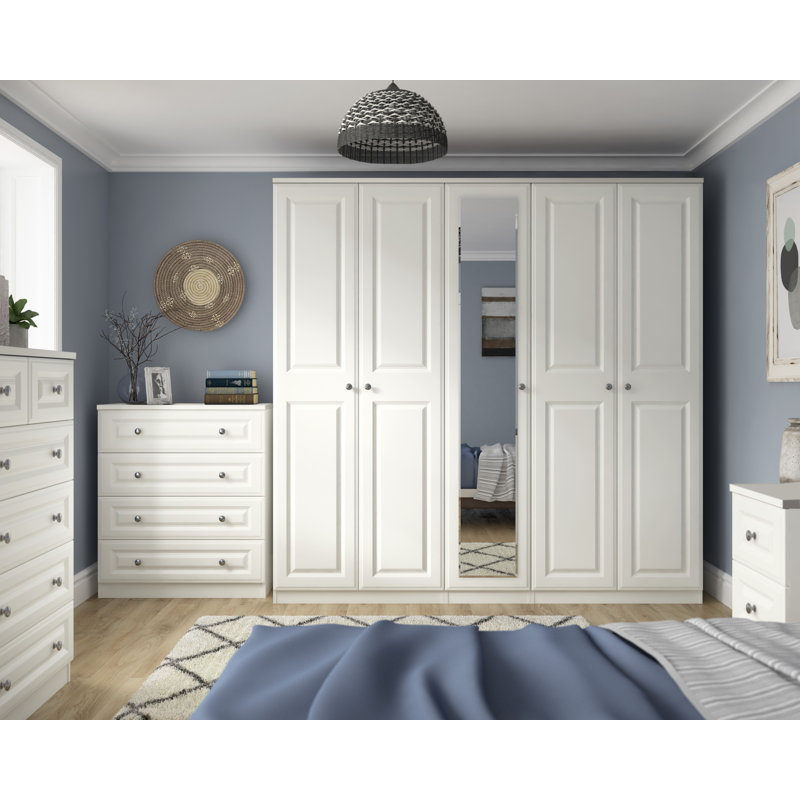 Newberry 2 Door Manufactured Wood Wardrobe, White