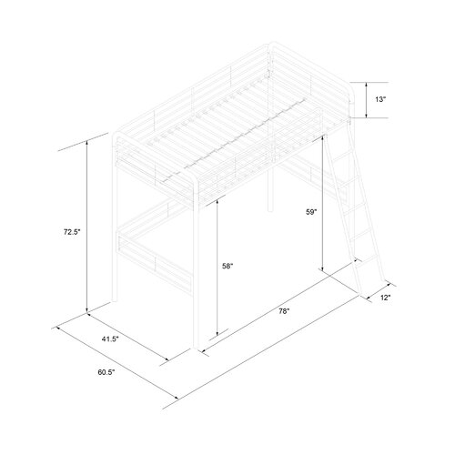 Isabelle & Max™ Aesir Kids Twin Loft Bed & Reviews | Wayfair