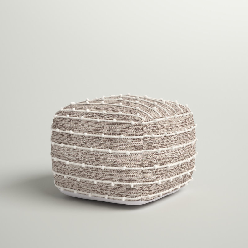 Basilio Upholstered Pouf, Brown