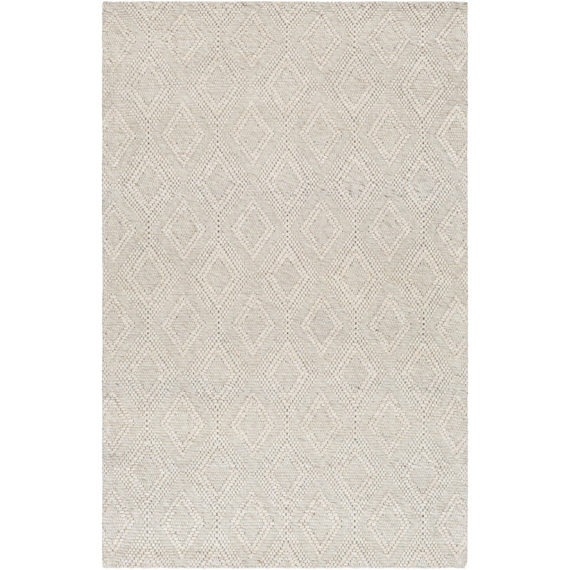 Rectangle Rhorer Argyle Polyester/Wool Area Rug in Beige, Rectangle 2' x 3'