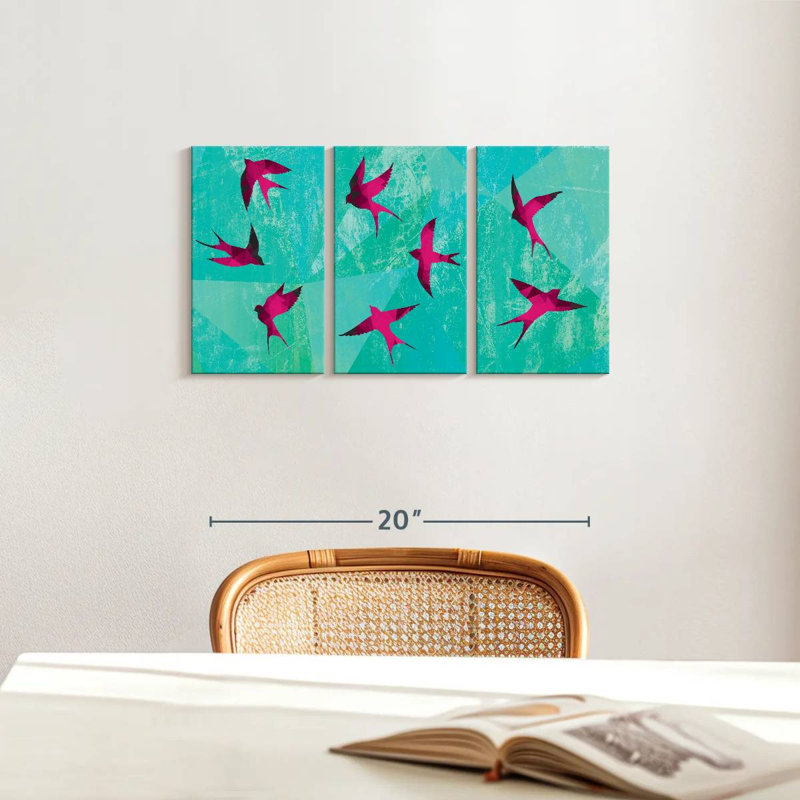 Faune géométrique abstrait II, reproduction d'art sur toile, H 12 po x l 26 po x P 1 po