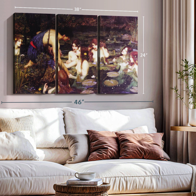 "Hylas et les nymphes" sur toile, H 24 po x l 38 po