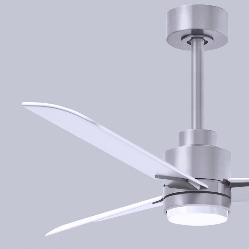 Ventilateur de plafond Alessandra, Blanc mat, Nickel brossé, 42"
