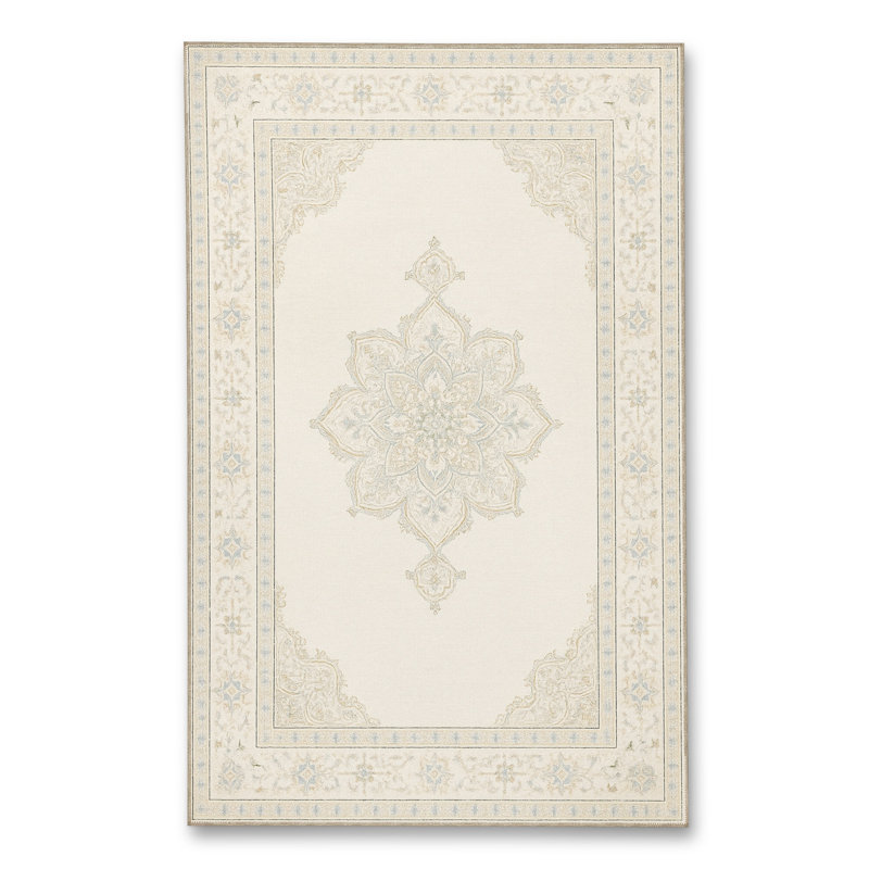Tapis tissé crème Mosso, 3'3" x 4'11"
