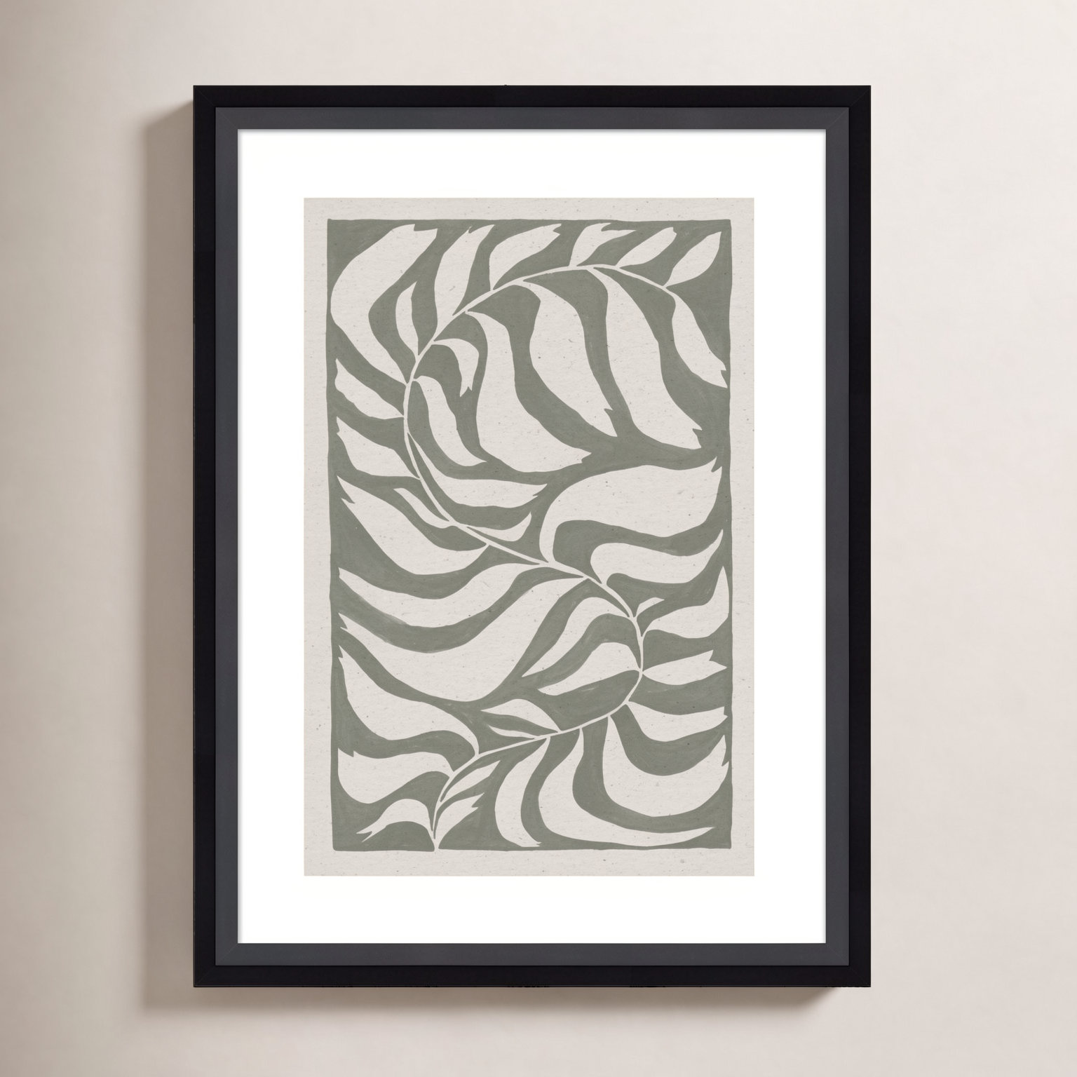 Winding Vine Print by Moira Hershey, Black, 17" H x 13" W x 2" D