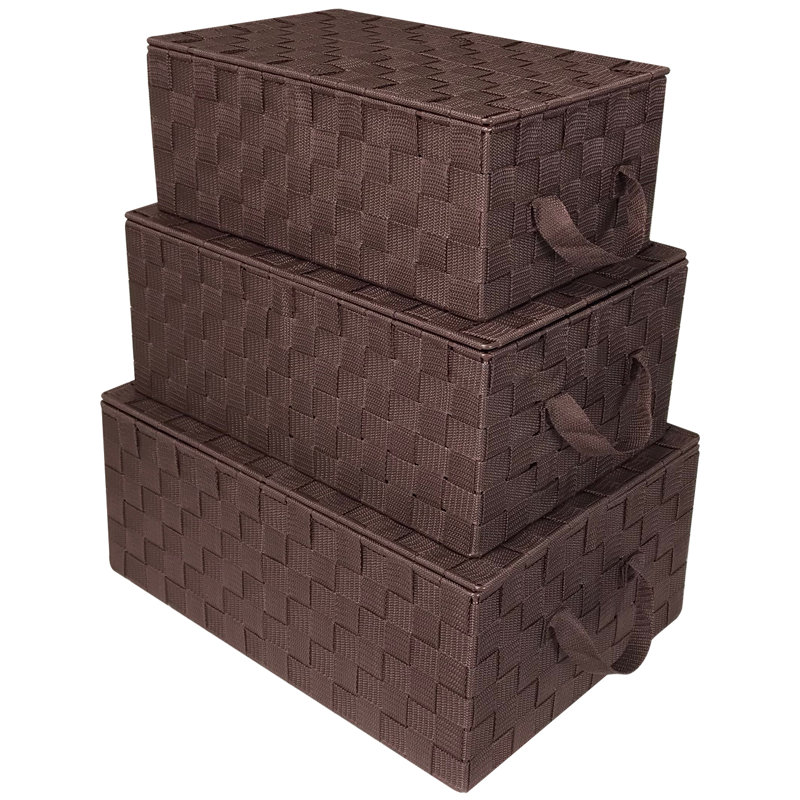 Panier de rangement tissé - Beige, Chocolat