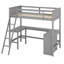 Lit mezzanine avec tablettes et bureau-423759735