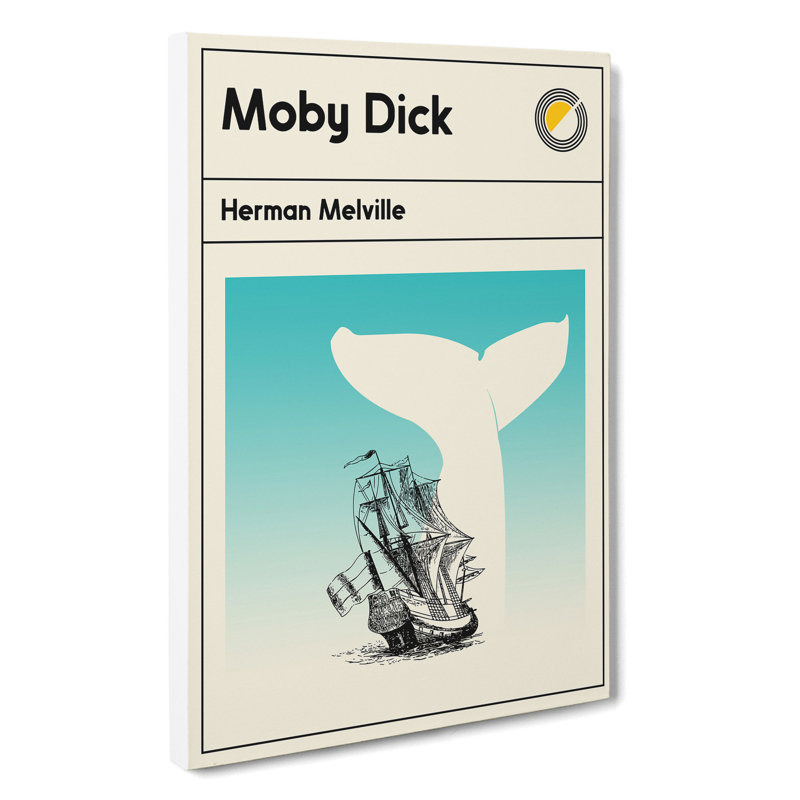 Book Cover Moby Dick Herman Melville - Wrapped Canvas, 50cm H x 35cm W x 3cm D