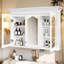 Armoire de rangement pour salle de bain 40 "avec miroir et tablettes à texture naturelle