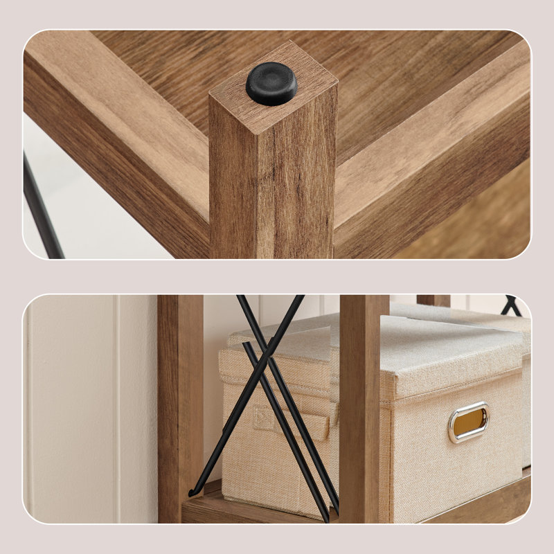 2-tier End Table, Honey Brown