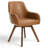 Advika 4.3" Thick Sponge Cushioned Seat, Mid-Century Modern Swivel Dining Chair, 360° Rotating Upholstered Armchair With PU Leather, Beech Wood Legs, Ergonomic High Back & Armrests, Comfortable Accent Chair-942626341