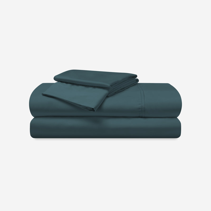 Ensemble de literie en coton Bedgear - séchage rapide - respirant - draps soyeux, Bleu sarcelle foncée