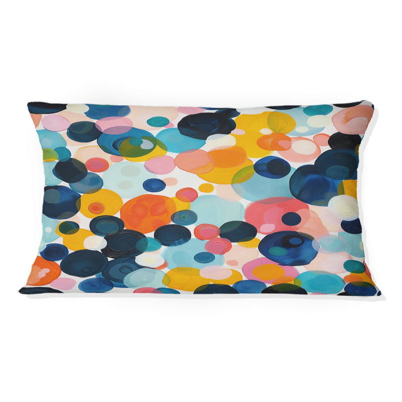 Coussin lombaire à pois orange et noir I
