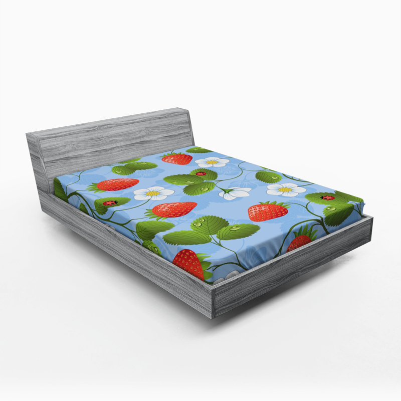 Microfiber Floral Fitted Sheet, Full Fitted Sheet