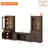 Laziza Farmhouse Entertainment Center With Bookshelf For Tvs Up To 75",Mid Century Modern TV Stand With 73"H Tall 5-Tier Bookcase With Open Storage And Barn Doors For Living Room,Bedroom,-122056764-123627540
