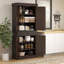 Armoire décorative, garde-manger autoportant à 4 portes, armoire de rangement haute avec tiroir large