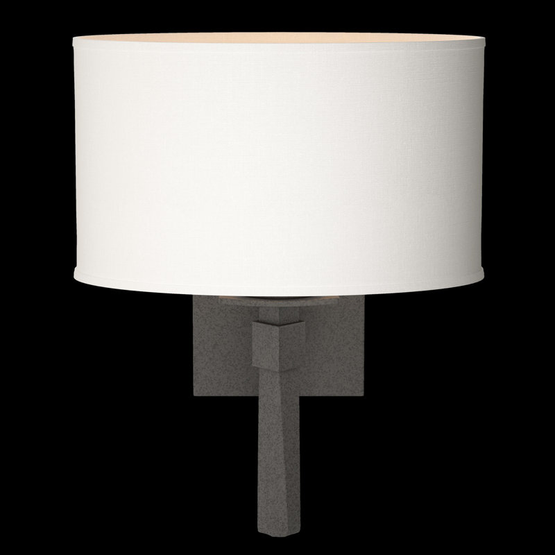 Beacon Hall Oval Drum Shade Sconce, Natural Anna, Natural Iron