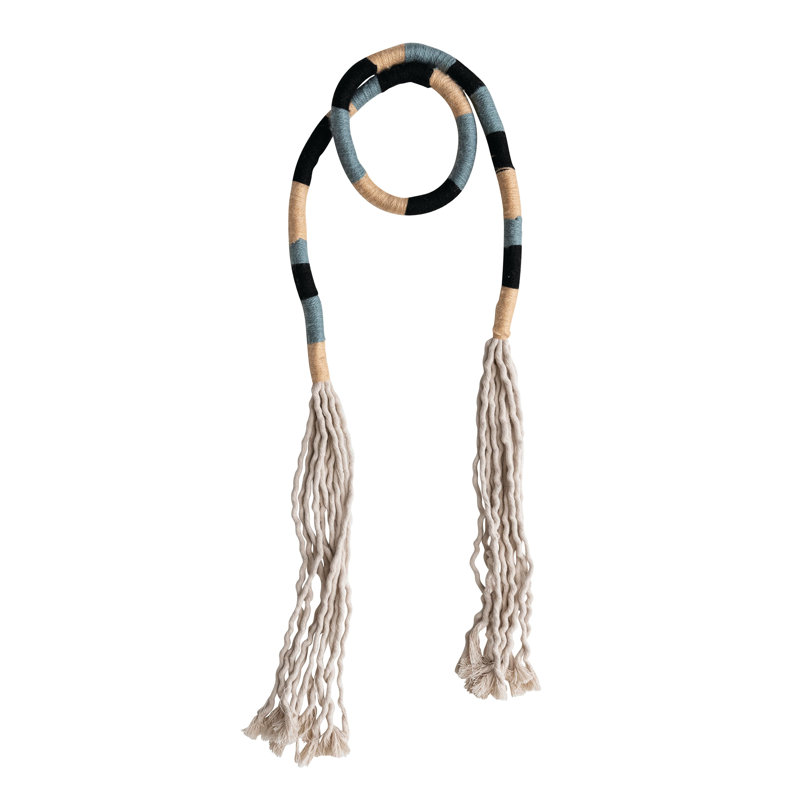 72 Inches Cotton and Wool Garland with Tassels