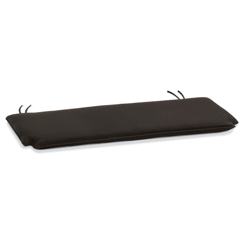 Sunbrella Outdoor Bench, Black, 2.5" H x 48" W x 19" D