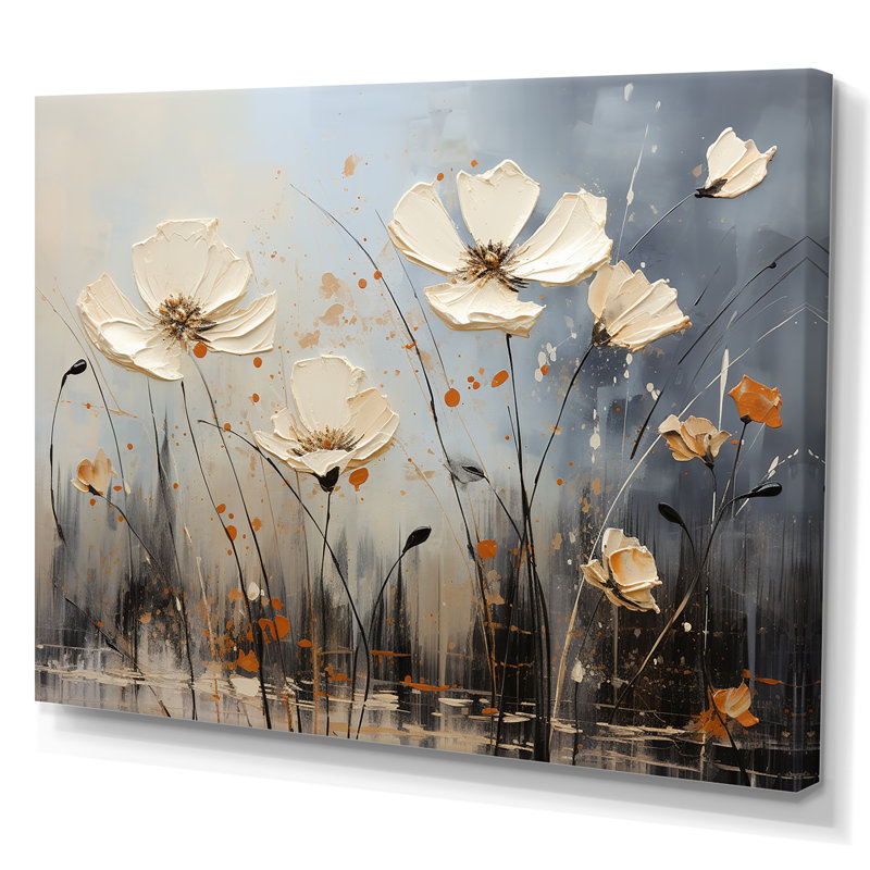 «Bloomed Flower Horizons» sur toile, Toile tendue, H 16 po x l 32 po x P 0,5 po