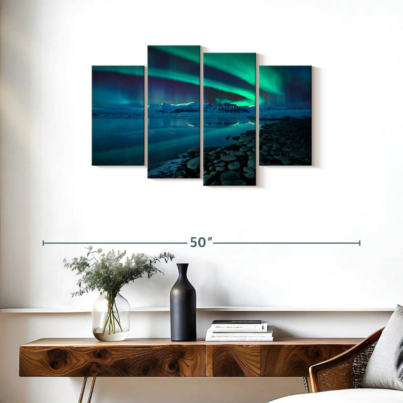 Alvord Jokulsarlon Northern Lights, H 22 po x l 36 po