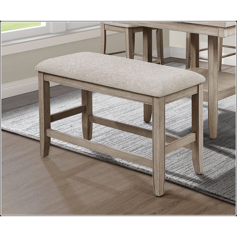 Meuble en bois de style campagnard avec repose-pieds et banc à hauteur de comptoir de 1 po
