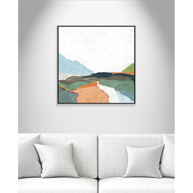 Addy April Morning - Floater Frame Painting on Canvas, 37.5" H x 37.5" W, Gold