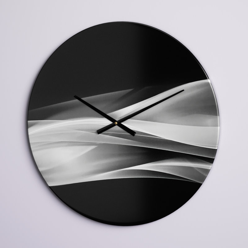 Glittering Silver Pattern - Modern wall clock, Medium