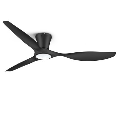 Ventilateur de plafond encastré 52 po avec moteur à courant continu réversible noir
