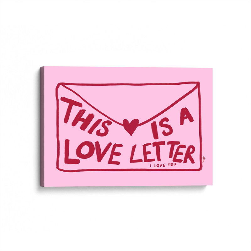 «Love lettre horizontal» par Athenesatelier, reproduction d'art sur toile, H 18 po x l 24 po, Toile tendue, Ne s’applique pas
