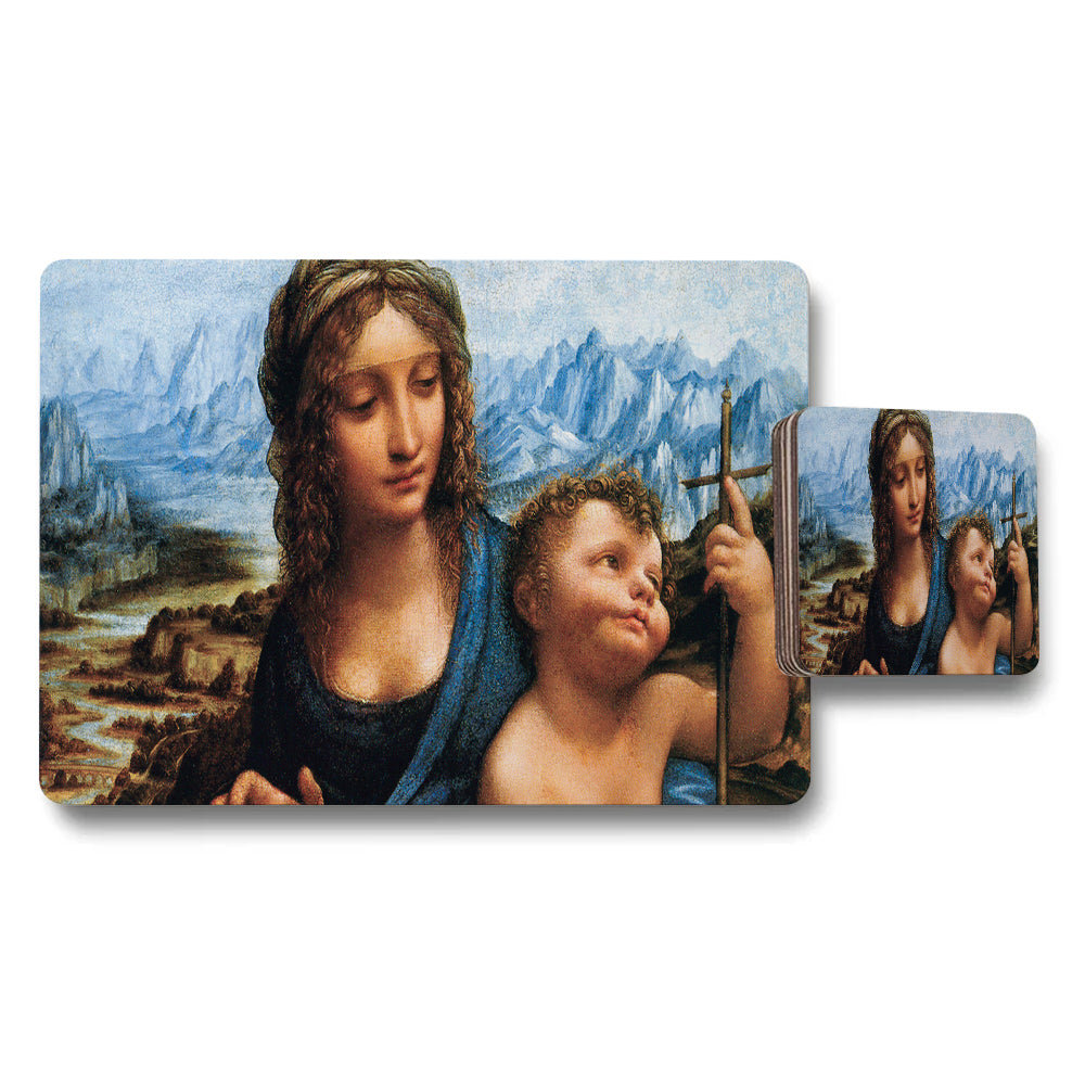Renaissance Madonna and Child Placemats and Coasters Set
