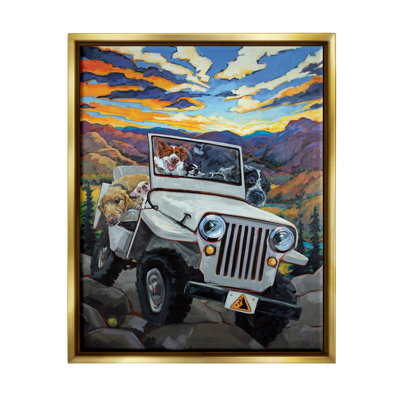 «Dogs Off-Roading Desert Drive Mountain Sunset», art mural par CR Townsend
