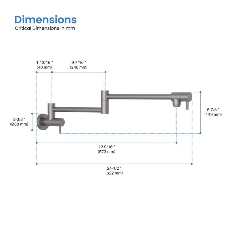 Kitchen Pot Filler, Titanium