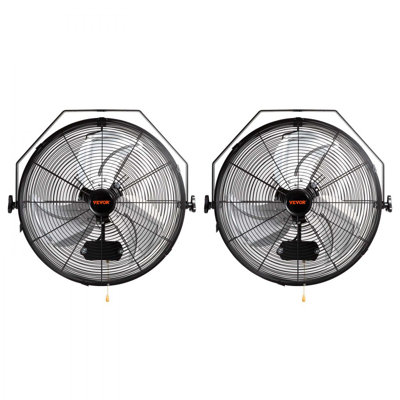Wall Mount Fan, 2 PCS Waterproof, 3-speed High Velocity Max. 4000 CFM Industrial Wall Fan for Indoor, Commercial, Residential, Warehouse, Greenhouse, Workshop, Basement, Garage,Black