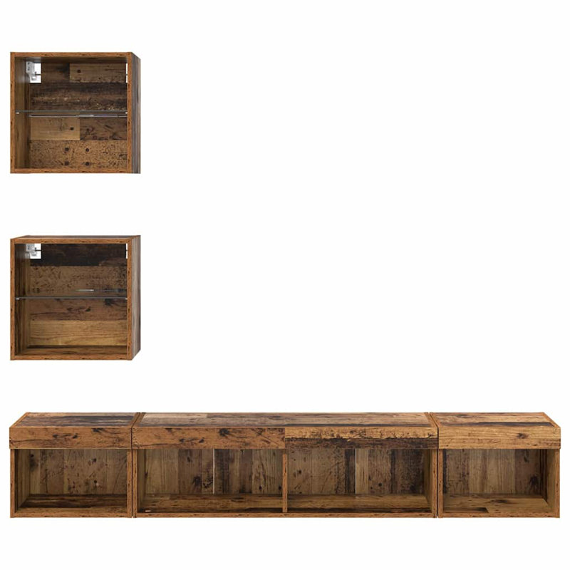 Unfinished Entertainment Centre for TVs up to 77", Old Wood