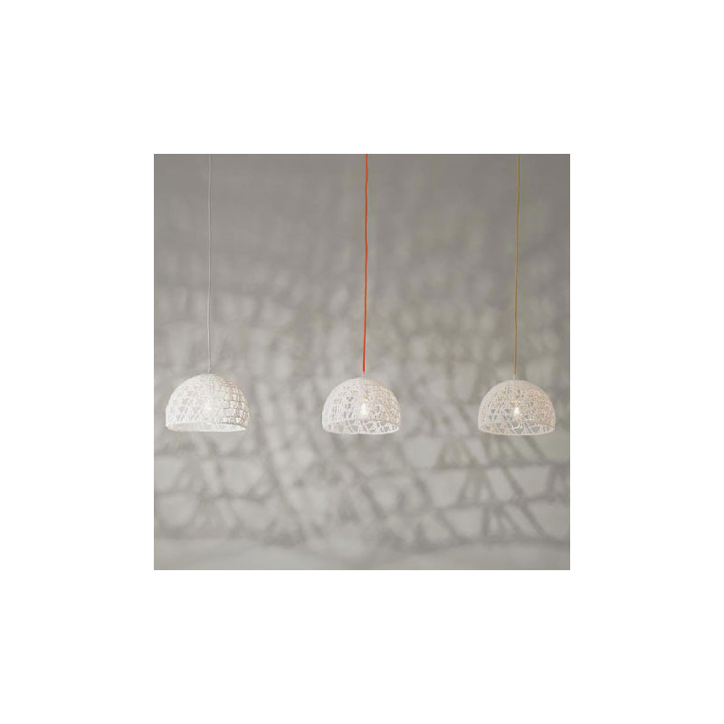 Trama 2 - Light Dome Pendant, White/Orange