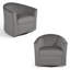 Fauteuil demi-tonneau pivotant rembourré en velours gris-2051951905