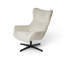 43cm H Corduroy Upholstered Metal Armchair in White