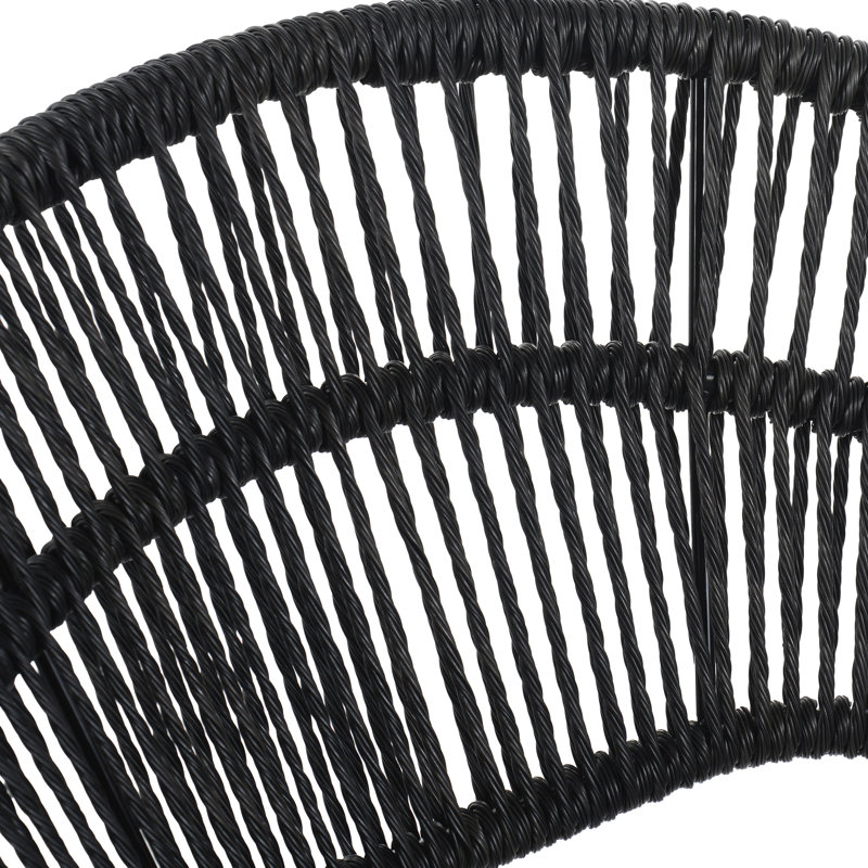 Chaise de salle à manger d'extérieur Style de 2, coussins gris, pieds à transfert thermique, stable pour rassembler les chaises selon la météo
