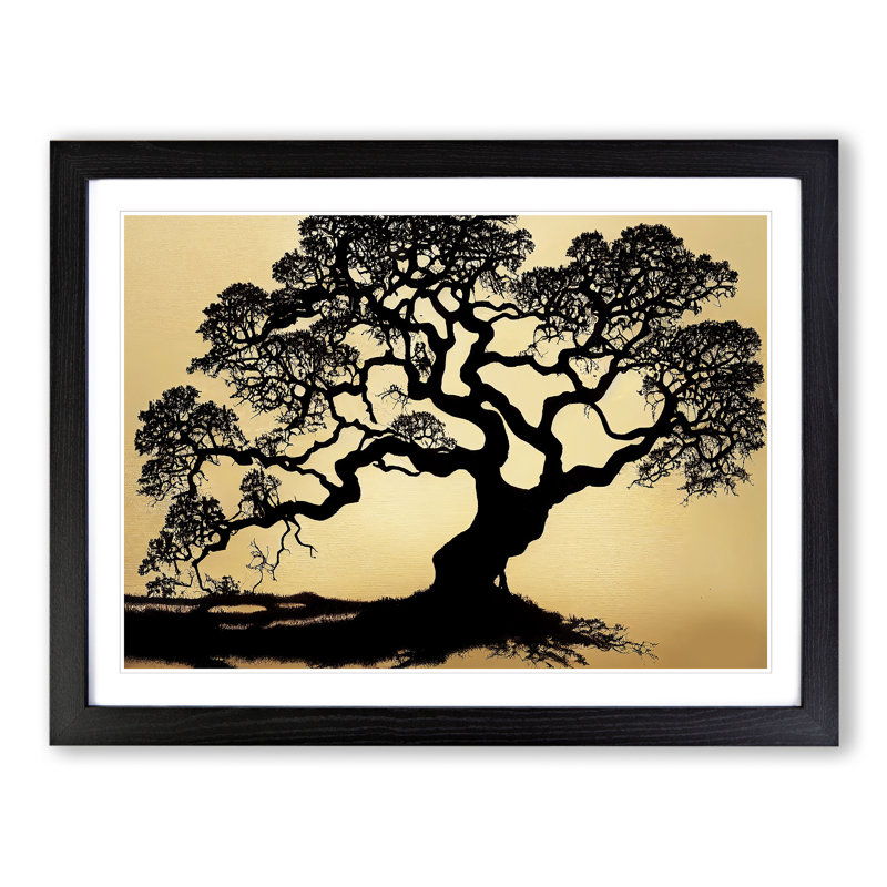 Great Oak Tree - Single Picture Frame Print, Black Framed, 46cm H x 64cm W x 2cm D