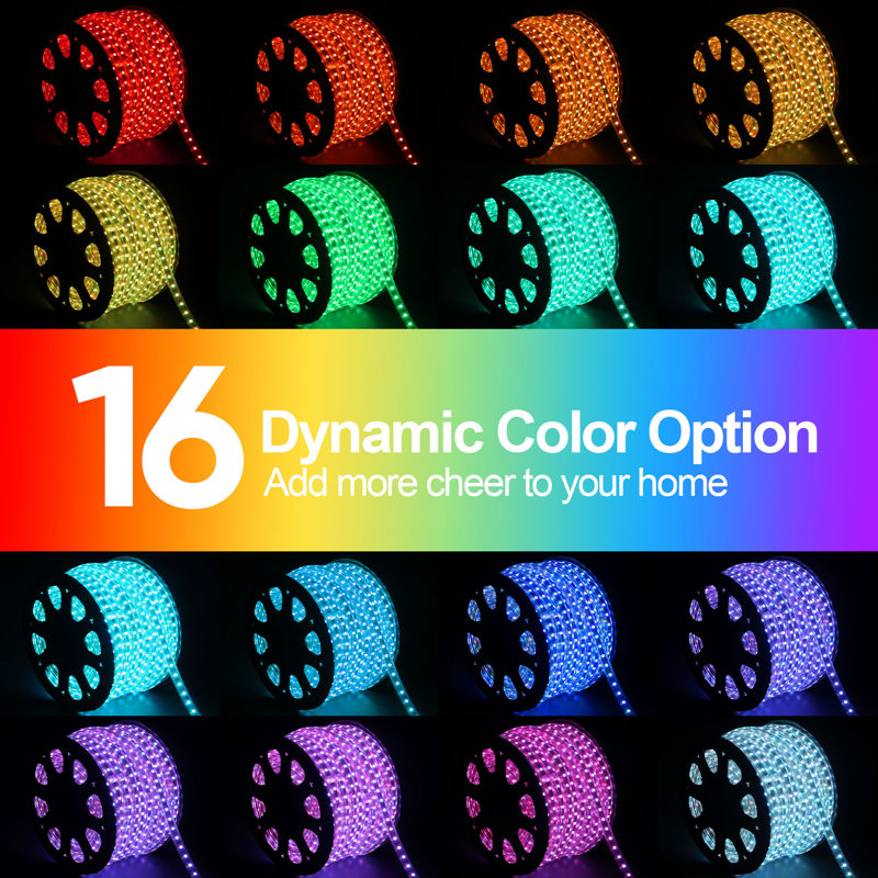 150 Ft Waterproof Led Strip Lights For Outdoor Indoor,16 Multi-Colour Changing Led Light With Remote Control